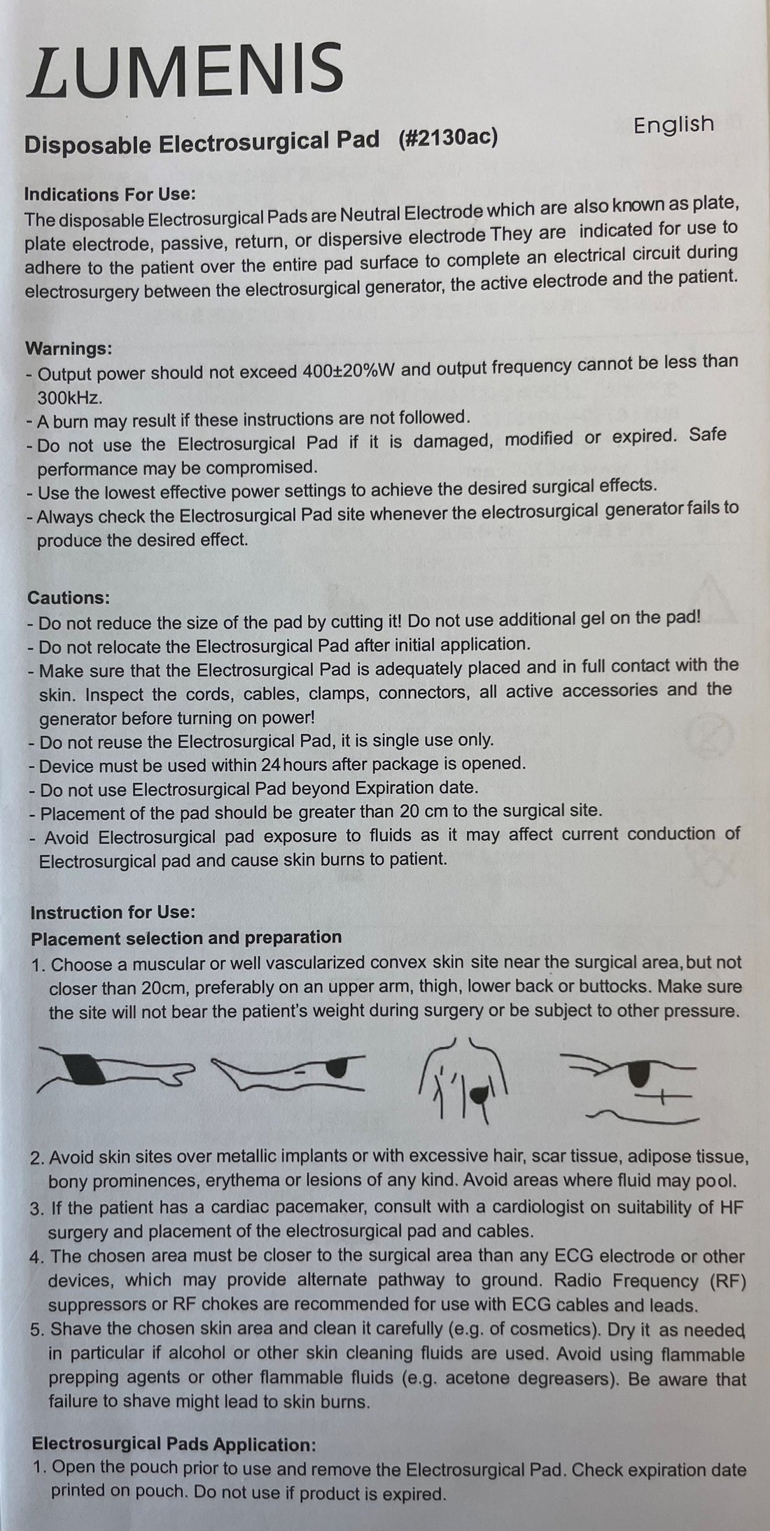 Lumenis Disposable Return plates (25 pieces)
