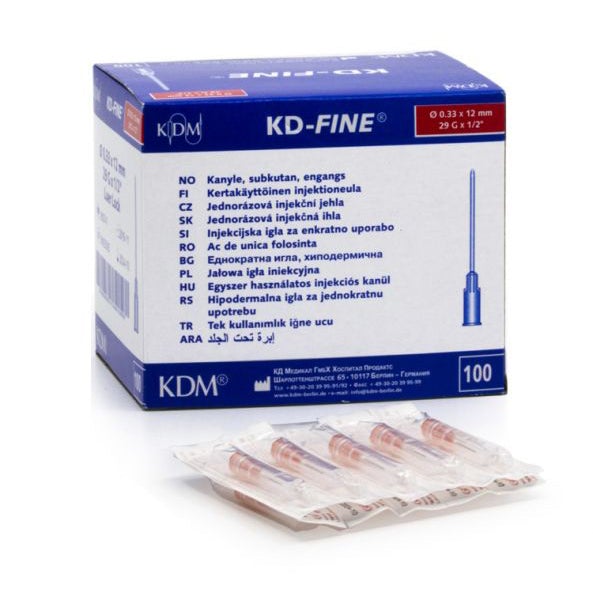 INJECTION NEEDLE KD-FINE 29G, 12MM, 100 PCS